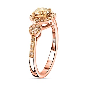 Luxoro 10K Rose Gold Pressure Set Natural Champagne Diamond Ring (Size 8.5) 1.00 ctw