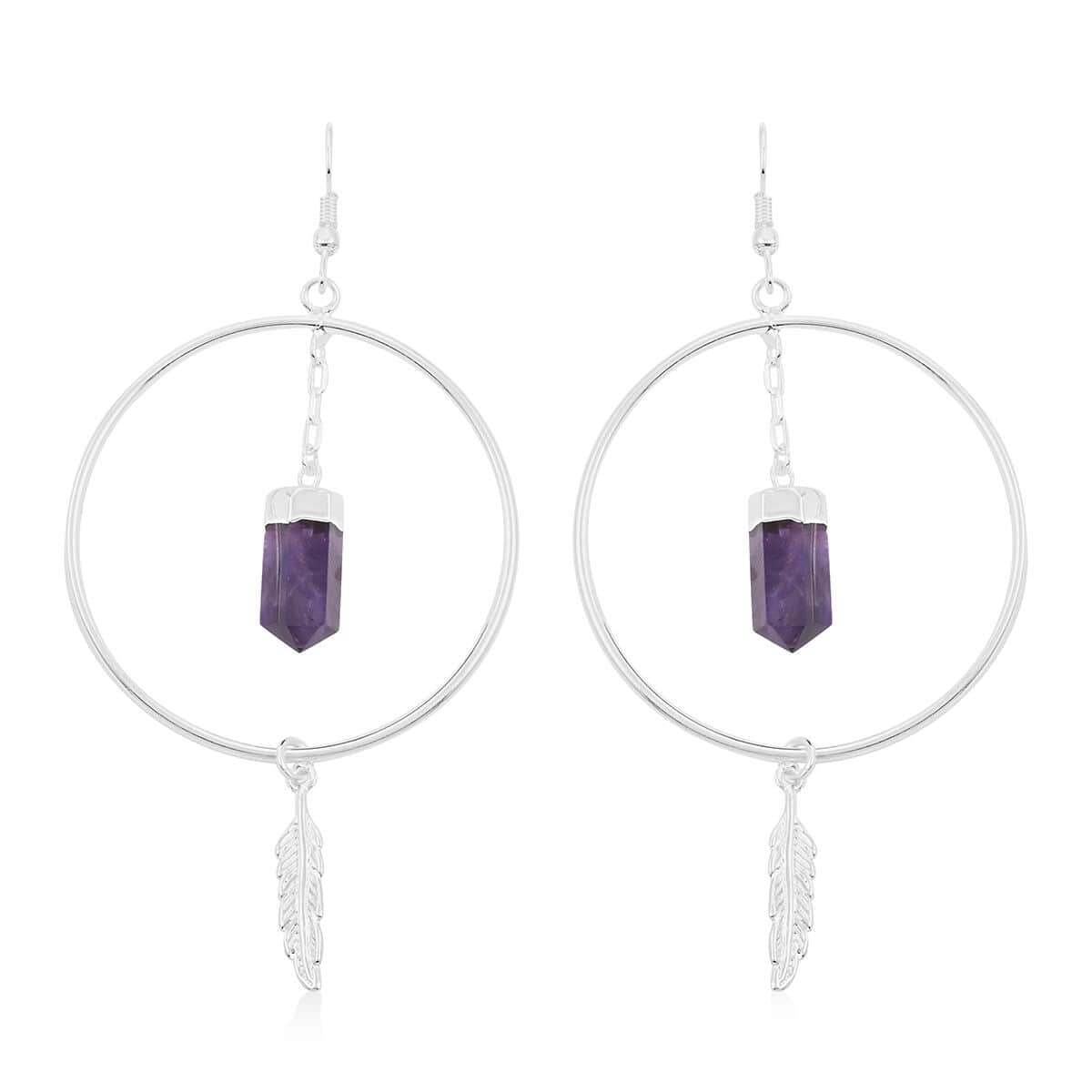 African Amethyst Earrings in Silvertone 18.05 ctw image number 0