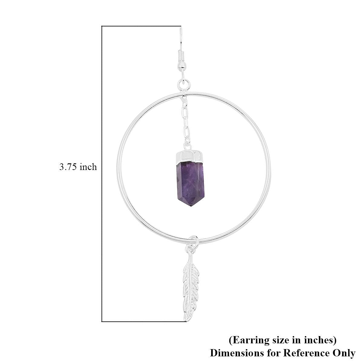 Colors of Brazil African Amethyst Earrings in Silvertone 18.05 ctw