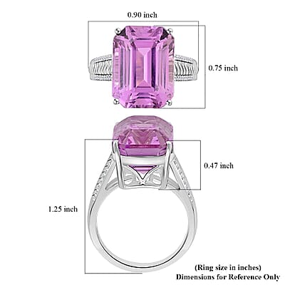 Certified & Appraised Rhapsody AAAA Patroke Kunzite and E-F VS Diamond 16.10 ctw Ring in 950 Platinum (Size 5.5) 9.85 Grams