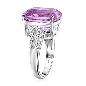 Certified & Appraised Rhapsody AAAA Patroke Kunzite and E-F VS Diamond 16.10 ctw Ring in 950 Platinum (Size 6.0) 9.85 Grams