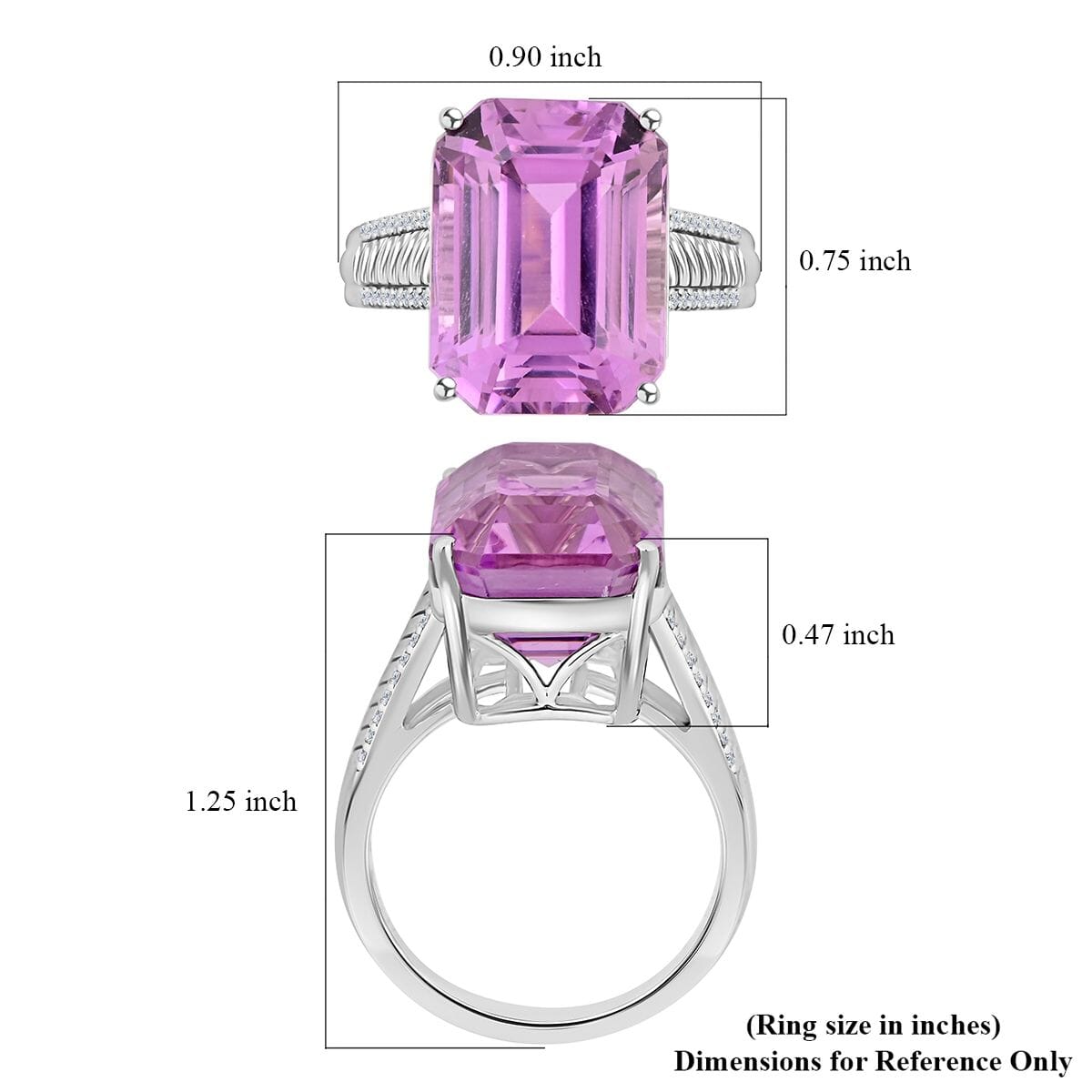 Certified & Appraised Rhapsody AAAA Patroke Kunzite and E-F VS Diamond 16.10 ctw Ring in 950 Platinum (Size 7.0) 9.85 Grams image number 5