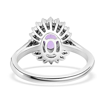 Certified & Appraised Rhapsody 950 Platinum AAAA Madagascar Purple Sapphire and E-F VS Diamond Ring (Size 10.0) 6.15 Grams 1.25 ctw