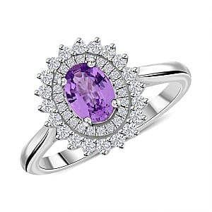 Certified & Appraised Rhapsody 950 Platinum AAAA Madagascar Purple Sapphire and E-F VS Diamond Ring (Size 6.0) 6.15 Grams 1.25 ctw