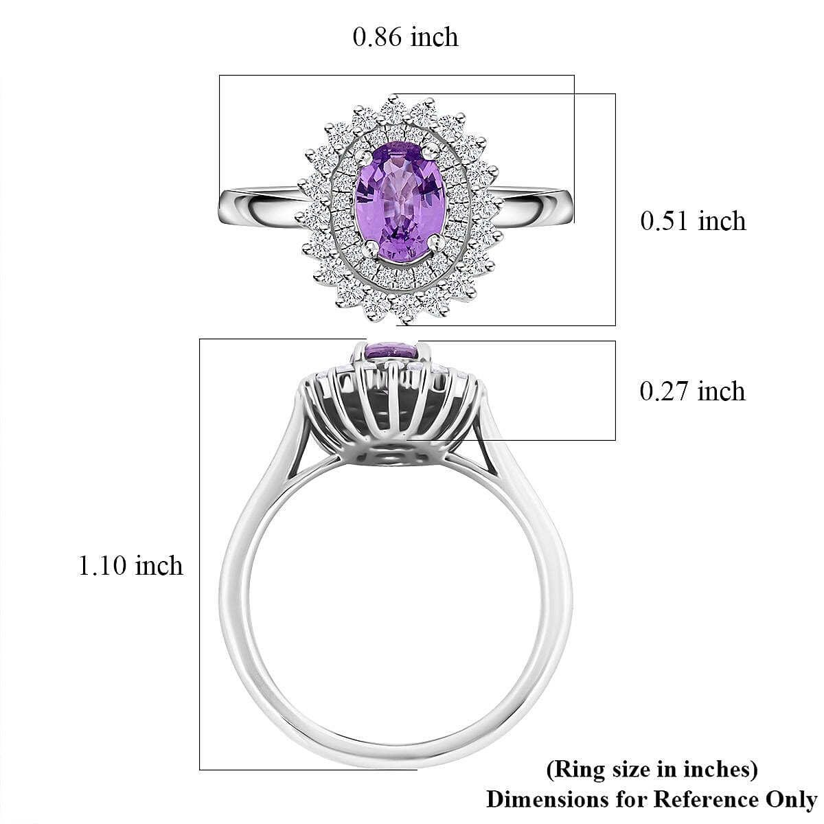 Certified & Appraised Rhapsody 950 Platinum AAAA Madagascar Purple Sapphire and E-F VS Diamond Ring (Size 6.5) 6.15 Grams 1.25 ctw image number 5