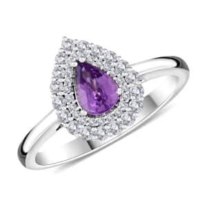 Certified & Appraised Rhapsody 950 Platinum AAAA Madagascar Purple Sapphire and E-F VS Diamond Cocktail Ring (Size 10.0) 6.60 Grams 1.10 ctw