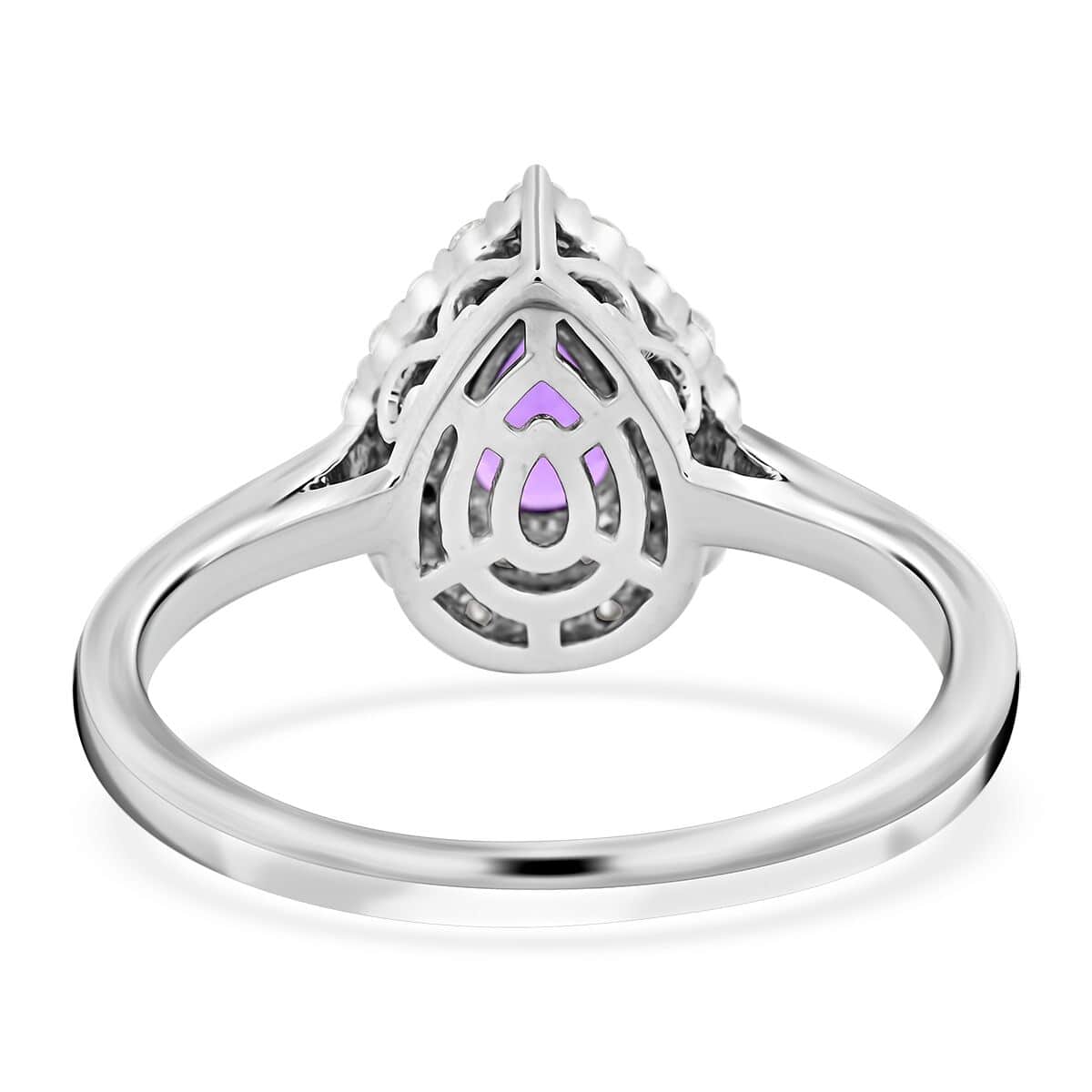 Certified & Appraised Rhapsody 950 Platinum AAAA Madagascar Purple Sapphire and E-F VS Diamond Ring 6.60 Grams 1.10 ctw image number 4