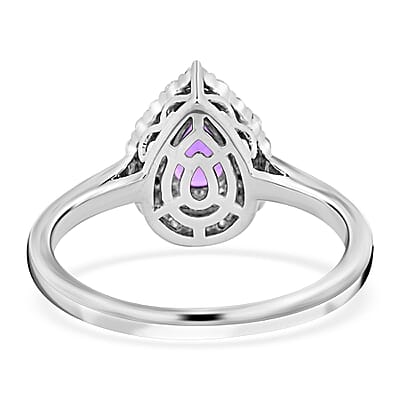 Certified & Appraised Rhapsody 950 Platinum AAAA Madagascar Purple Sapphire and E-F VS Diamond Cocktail Ring (Size 7.0) 6.60 Grams 1.10 ctw