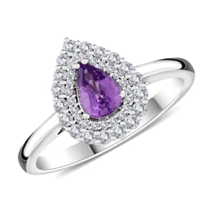 Certified & Appraised Rhapsody 950 Platinum AAAA Madagascar Purple Sapphire and E-F VS Diamond Cocktail Ring (Size 8.5) 6.60 Grams 1.10 ctw
