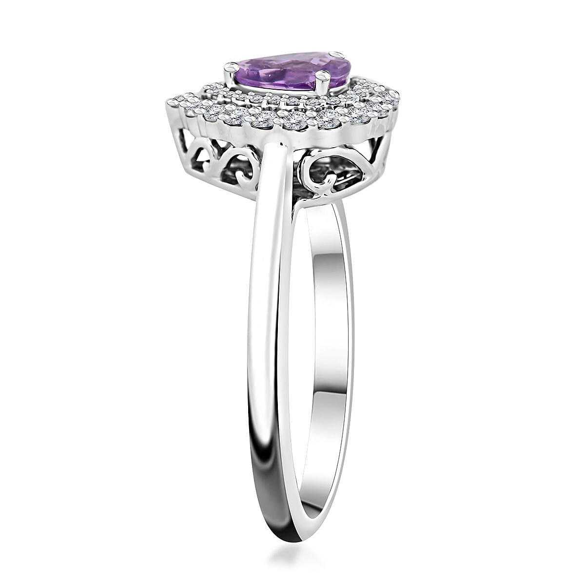 Certified & Appraised Rhapsody 950 Platinum AAAA Madagascar Purple Sapphire and E-F VS Diamond Cocktail Ring (Size 9.0) 6.60 Grams 1.10 ctw image number 3