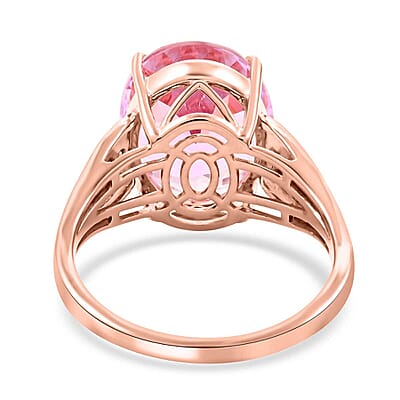 Certified & Appraised Luxoro AAA Martha Rocha Kunzite and G-H I2 Diamond 10.50 ctw Ring in 10K Rose Gold (Size 10.0) 4.15 Grams
