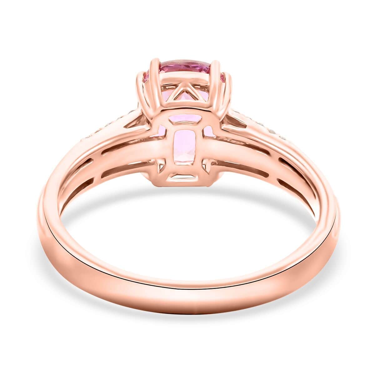 Certified & Appraised Luxoro 10K Rose Gold AAA Martha Rocha Kunzite, Diamond (G-H, I2) (0.28 cts) Ring (Size 9.0) 12.00 ctw image number 4