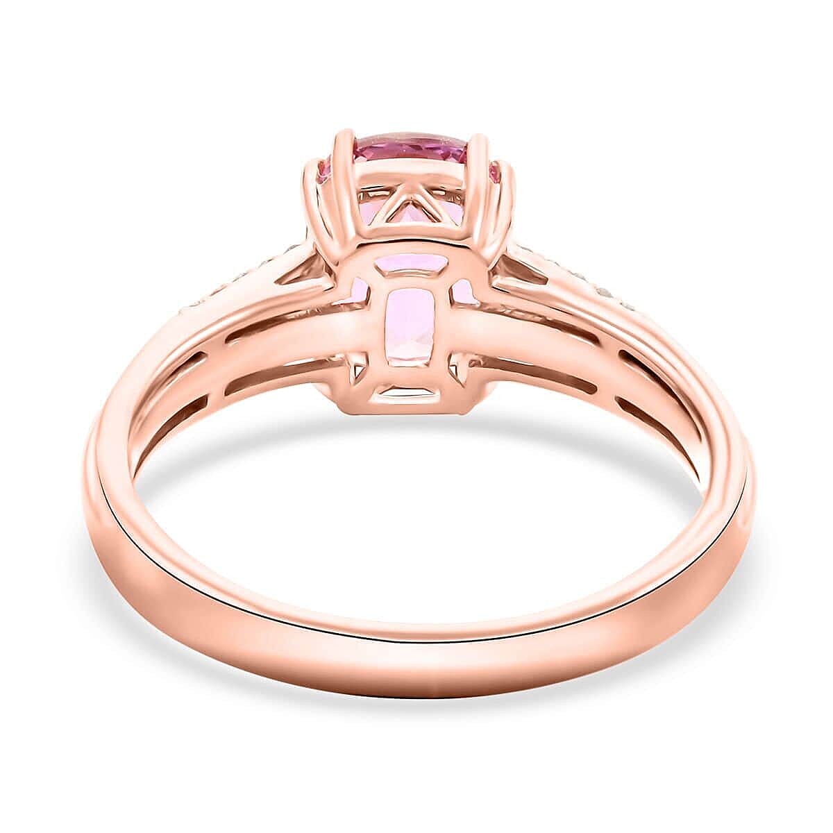 Certified & Appraised Luxoro AAA Martha Rocha Kunzite and Thai Pink Spinel and G-H I2 Diamond 3.10 ctw Ring in 10K Rose Gold (Size 6.5) image number 4