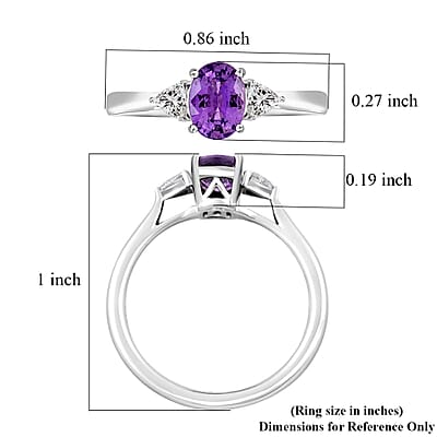 Certified & Appraised Rhapsody 950 Platinum AAAA Madagascar Purple Sapphire and E-F VS Diamond Ring (Size 11.0) 4.45 Grams 1.05 ctw
