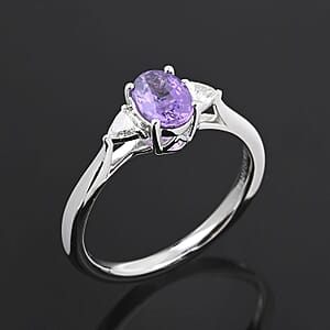  Rhapsody 950 Platinum AAAA Madagascar Purple Sapphire and E-F VS Diamond Ring (Size 7.0) 4.45 Grams 1.05 ctw