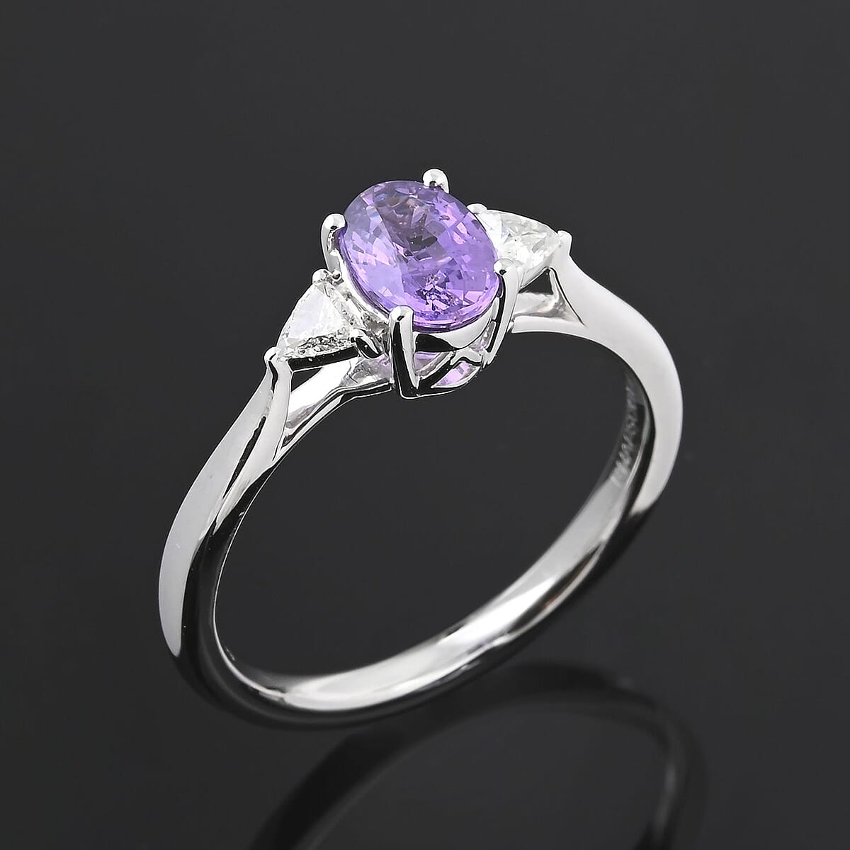 Certified & Appraised Rhapsody 950 Platinum AAAA Madagascar Purple Sapphire and E-F VS Diamond Ring (Size 9.5) 4.45 Grams 1.05 ctw image number 1