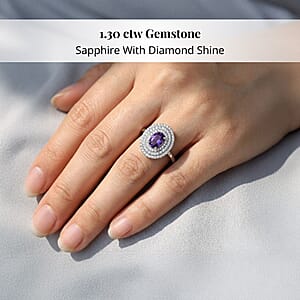 Certified & Appraised Rhapsody 950 Platinum AAAA Madagascar Purple Sapphire and E-F VS Diamond Cocktail Ring (Size 10.0) 7.30 Grams 1.30 ctw
