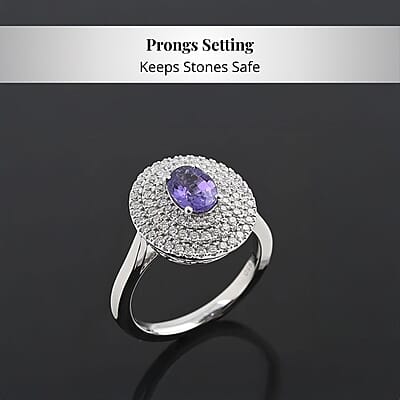 Certified & Appraised Rhapsody 950 Platinum AAAA Madagascar Purple Sapphire and E-F VS Diamond Cocktail Ring (Size 11.0) 7.30 Grams 1.30 ctw