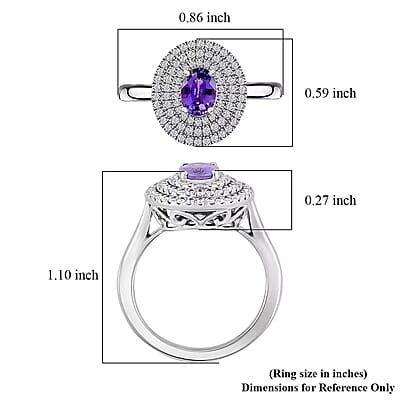 Certified & Appraised Rhapsody 950 Platinum AAAA Madagascar Purple Sapphire and E-F VS Diamond Cocktail Ring (Size 11.0) 7.30 Grams 1.30 ctw