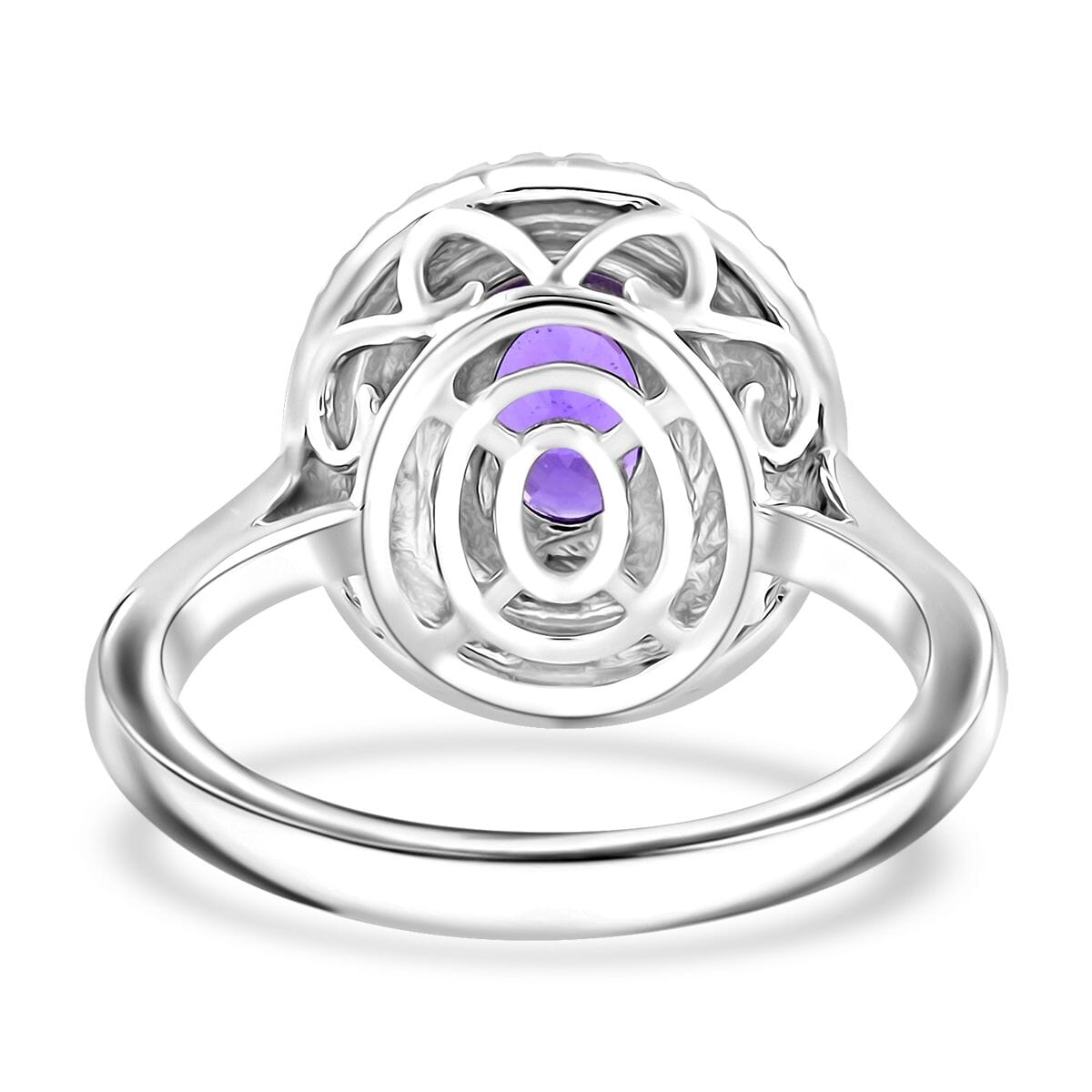 Certified & Appraised Rhapsody 950 Platinum AAAA Madagascar Purple Sapphire and E-F VS Diamond Cocktail Ring (Size 8.5) 7.30 Grams 1.30 ctw image number 4