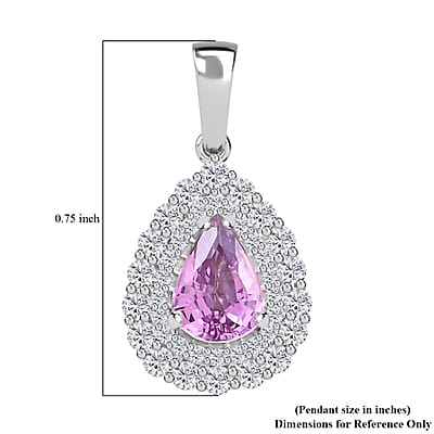 Certified & Appraised Rhapsody 950 Platinum AAAA Madagascar Purple Sapphire and E-F VS Diamond Cocktail Pendant without Chain 1.10 ctw