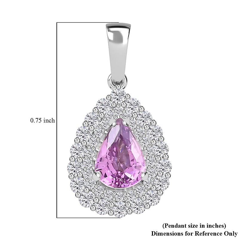 Certified & Appraised Rhapsody 950 Platinum AAAA Madagascar Purple Sapphire and E-F VS Diamond Cocktail Pendant without Chain 1.10 ctw