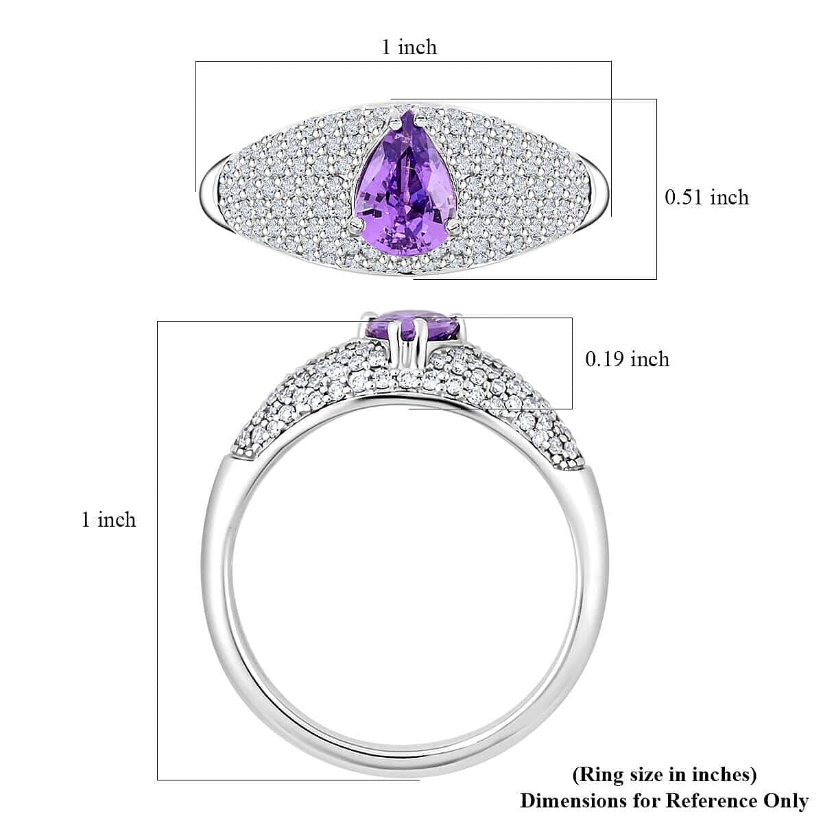 Certified & Appraised Rhapsody AAAA Madagascar Purple Sapphire and E-F VS Diamond 1.25 ctw Ring in 950 Platinum (Size 10.0) 6.10 Grams