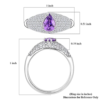 Certified & Appraised Rhapsody AAAA Madagascar Purple Sapphire and E-F VS Diamond 1.25 ctw Ring in 950 Platinum (Size 10.0) 6.10 Grams