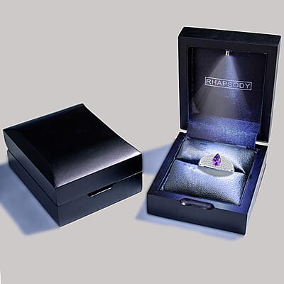 Certified & Appraised Rhapsody AAAA Madagascar Purple Sapphire and E-F VS Diamond 1.25 ctw Ring in 950 Platinum (Size 11.0) 6.10 Grams