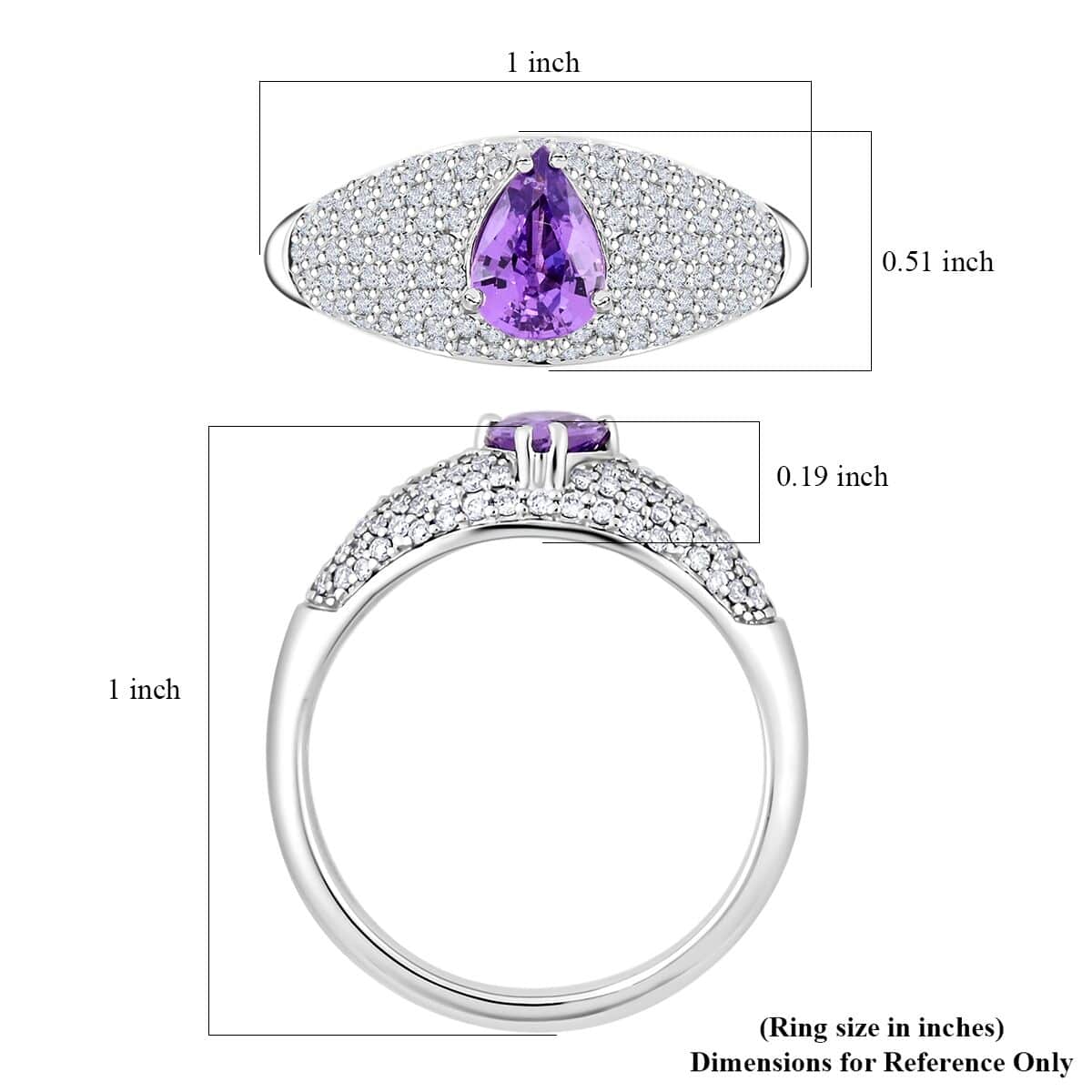 Certified & Appraised Rhapsody 950 Platinum AAAA Madagascar Purple Sapphire and E-F VS Diamond Ring (Size 6.0) 6.10 Grams 1.25 ctw image number 4