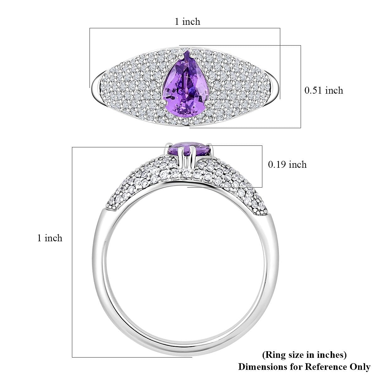 Certified & Appraised Rhapsody AAAA Madagascar Purple Sapphire and E-F VS Diamond 1.25 ctw Ring in 950 Platinum (Size 9.5) 6.10 Grams image number 4