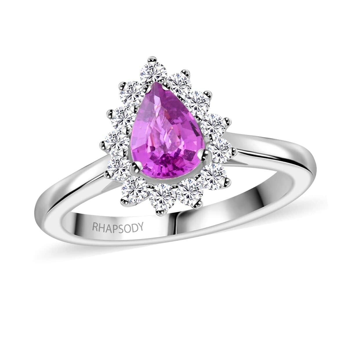 Certified & Appraised Rhapsody 950 Platinum AAAA Madagascar Purple Sapphire and E-F VS Diamond Ring (Size 10.0) 5.40 Grams 1.00 ctw image number 0