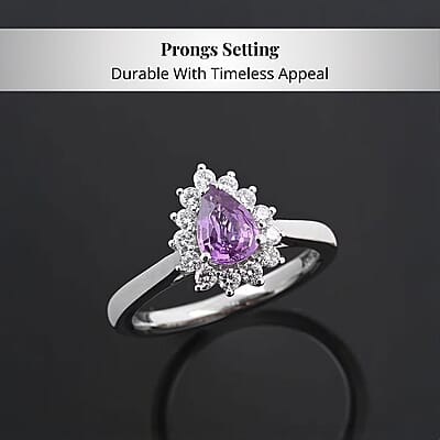 Certified & Appraised Rhapsody 950 Platinum AAAA Madagascar Purple Sapphire and E-F VS Diamond Ring (Size 10.0) 5.40 Grams 1.00 ctw