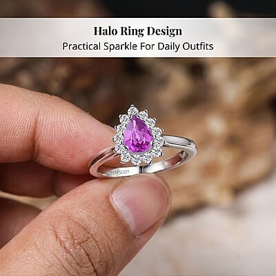 Certified & Appraised Rhapsody 950 Platinum AAAA Madagascar Purple Sapphire and E-F VS Diamond Ring (Size 10.0) 5.40 Grams 1.00 ctw