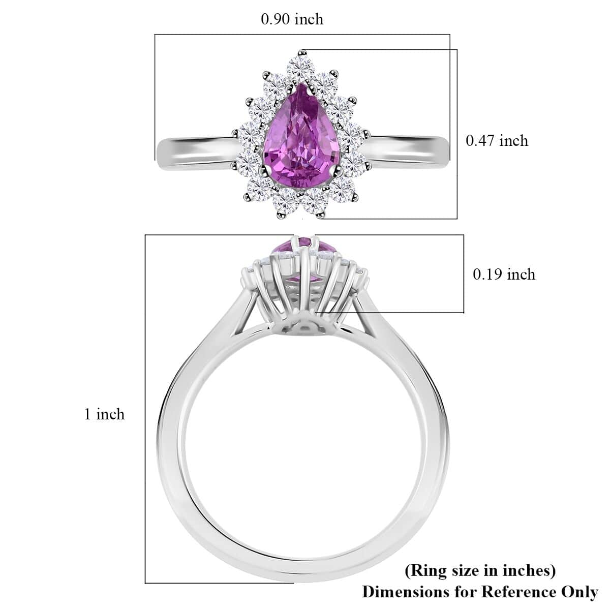 Certified & Appraised Rhapsody 950 Platinum AAAA Madagascar Purple Sapphire and E-F VS Diamond Ring (Size 10.0) 5.40 Grams 1.00 ctw image number 5