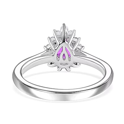 Certified & Appraised Rhapsody 950 Platinum AAAA Madagascar Purple Sapphire and E-F VS Diamond Ring (Size 10.0) 5.40 Grams 1.00 ctw