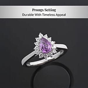 Certified & Appraised Rhapsody 950 Platinum AAAA Madagascar Purple Sapphire and E-F VS Diamond Ring (Size 7.0) 5.40 Grams 1.00 ctw