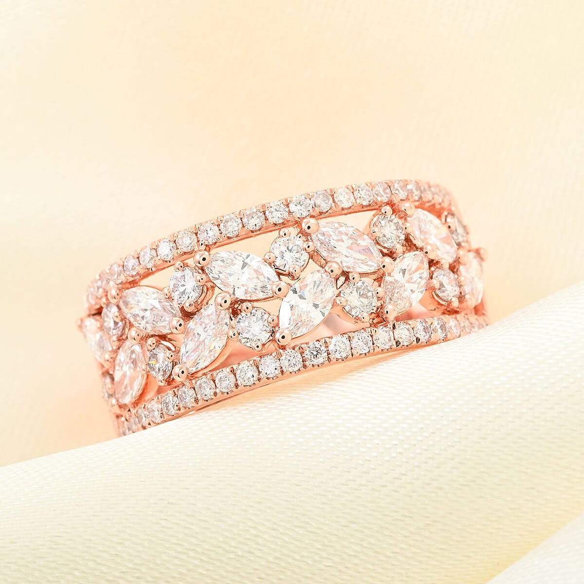 Modani 18K Rose Gold Natural Pink Diamond (I2-I3) Ring (Size 7.0) (5.60 g) (Del. in 10-12 Days) 1.35 ctw image number 1