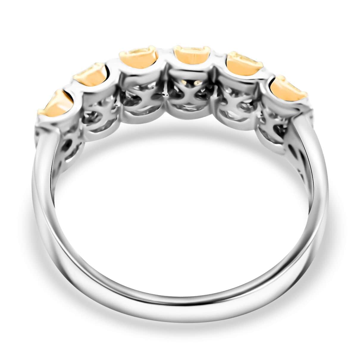 Modani 14K Yellow & White Gold Natural Yellow and White Diamond (I2-I3) Ring (Size 10.0) 1.25 ctw image number 4