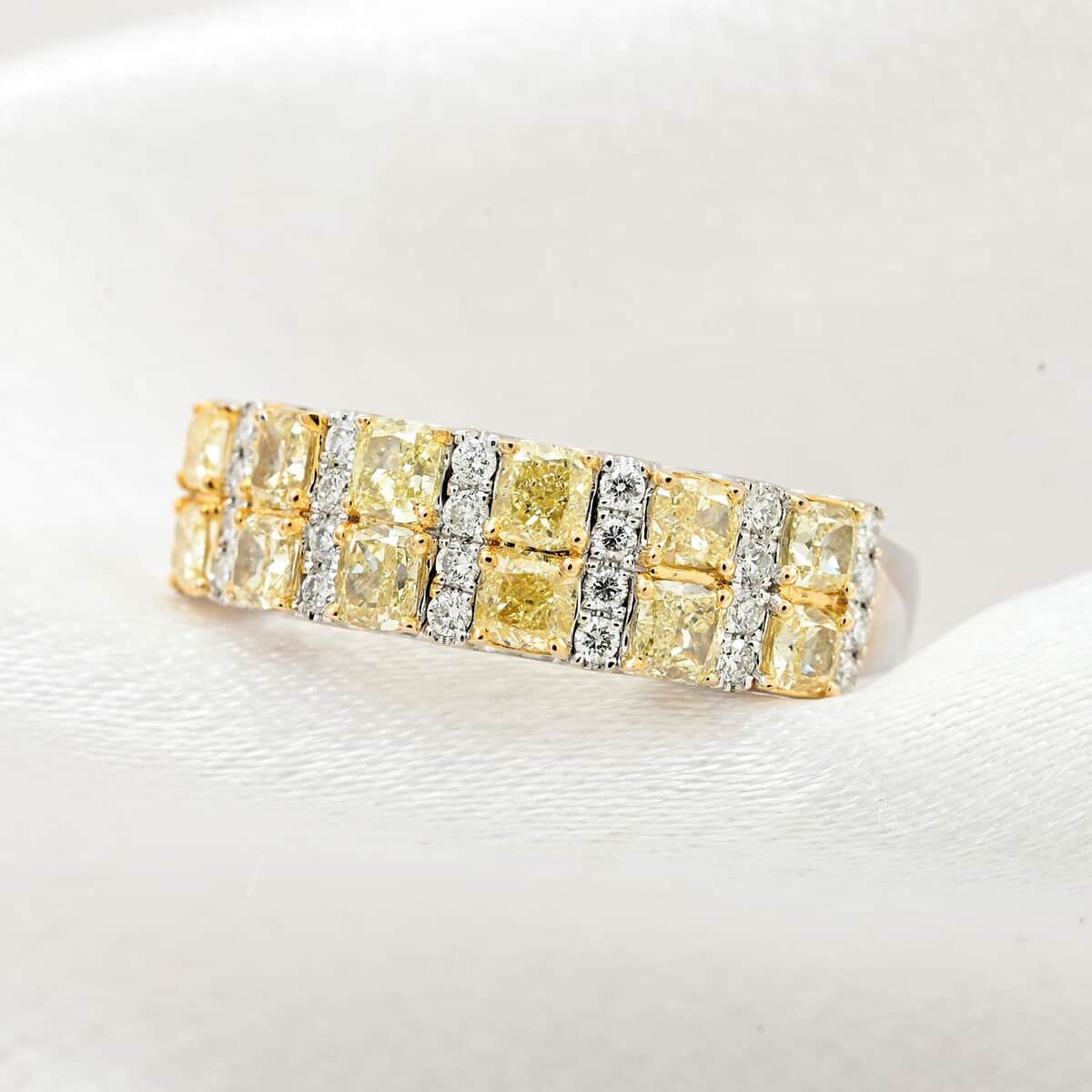 Modani I2-I3 Natural Yellow and White Diamond 1.25 ctw Ring in 14K Yellow & White Gold (Size 5.0) image number 1