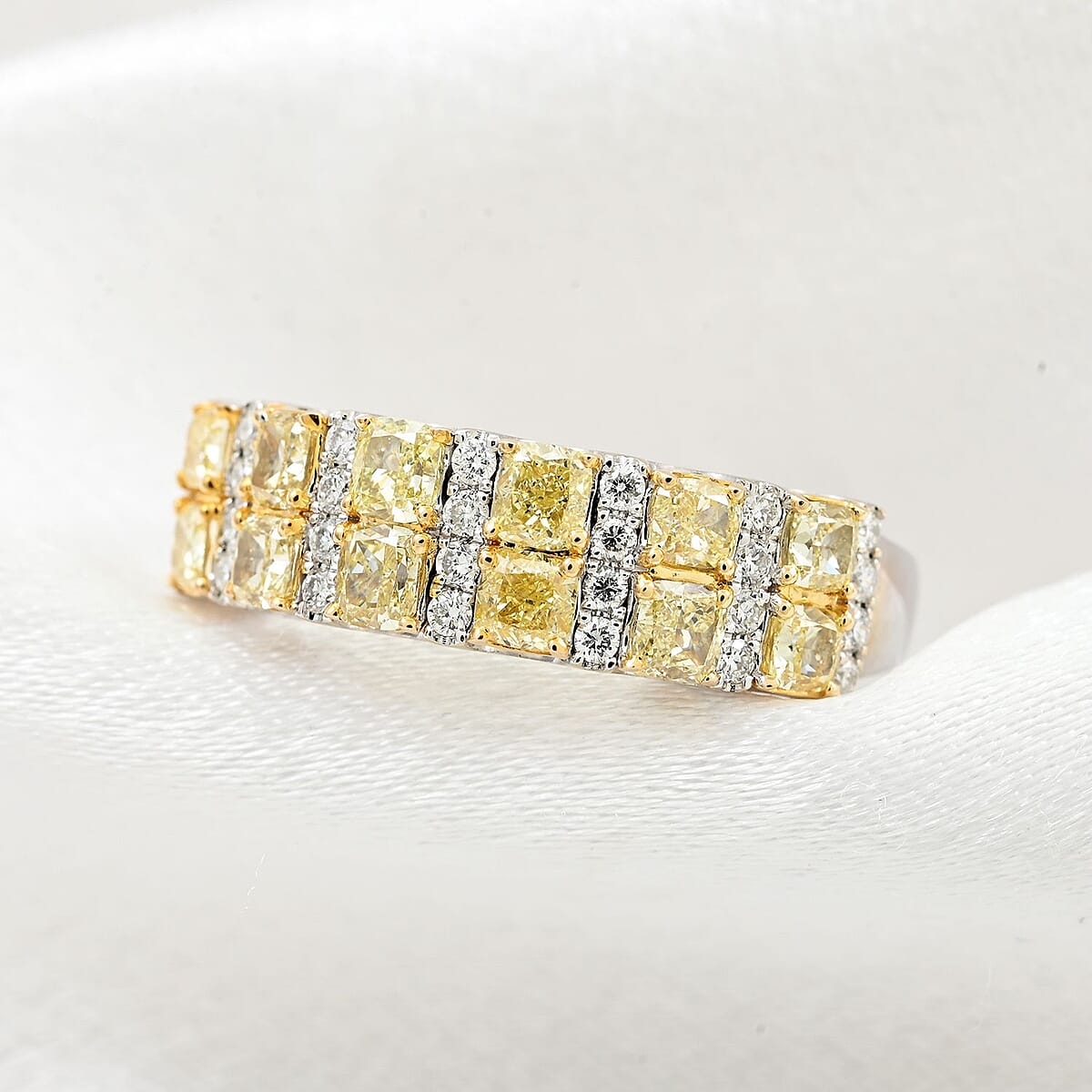 Modani I2-I3 Natural Yellow and White Diamond 1.25 ctw Ring in 14K Yellow & White Gold (Size 5.5) image number 1