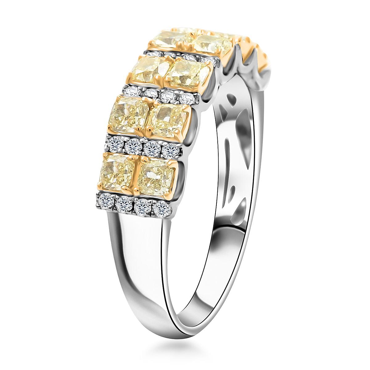 Modani I2-I3 Natural Yellow and White Diamond 1.25 ctw Ring in 14K Yellow & White Gold (Size 5.5) image number 3