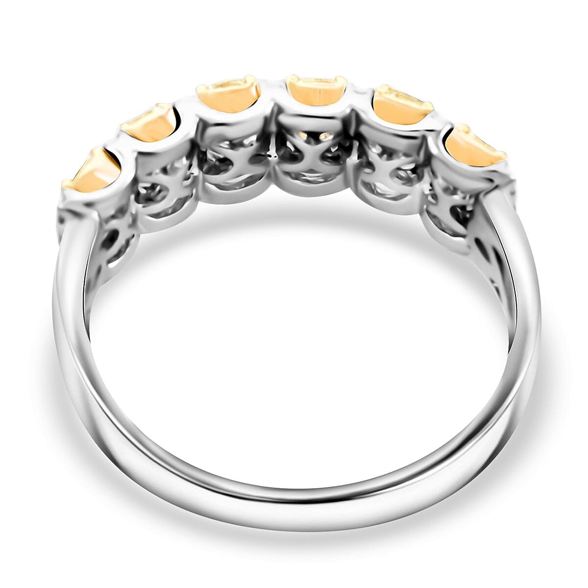 Modani I2-I3 Natural Yellow and White Diamond 1.25 ctw Ring in 14K Yellow & White Gold (Size 7.0) image number 4