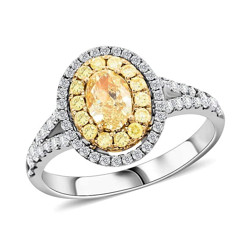 Modani I2-I3 Natural Yellow and White Diamond 1.15 ctw Ring in 18K Yellow and White Gold (Size 10.0)