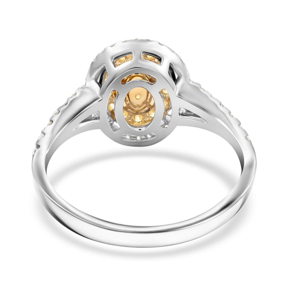 Modani 18K Yellow and White Gold Natural Yellow and White Diamond (I2-I3) Ring (Size 10.0) 1.15 ctw image number 4