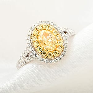 Modani I2-I3 Natural Yellow and White Diamond 1.15 ctw Ring in 18K Yellow and White Gold (Size 8.5)