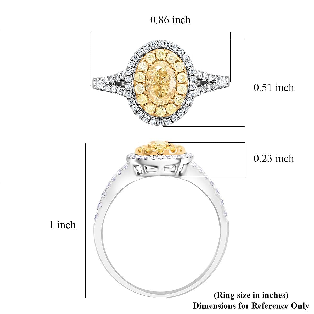Modani I2-I3 Natural Yellow and White Diamond 1.15 ctw Ring in 18K Yellow and White Gold (Size 8.5)