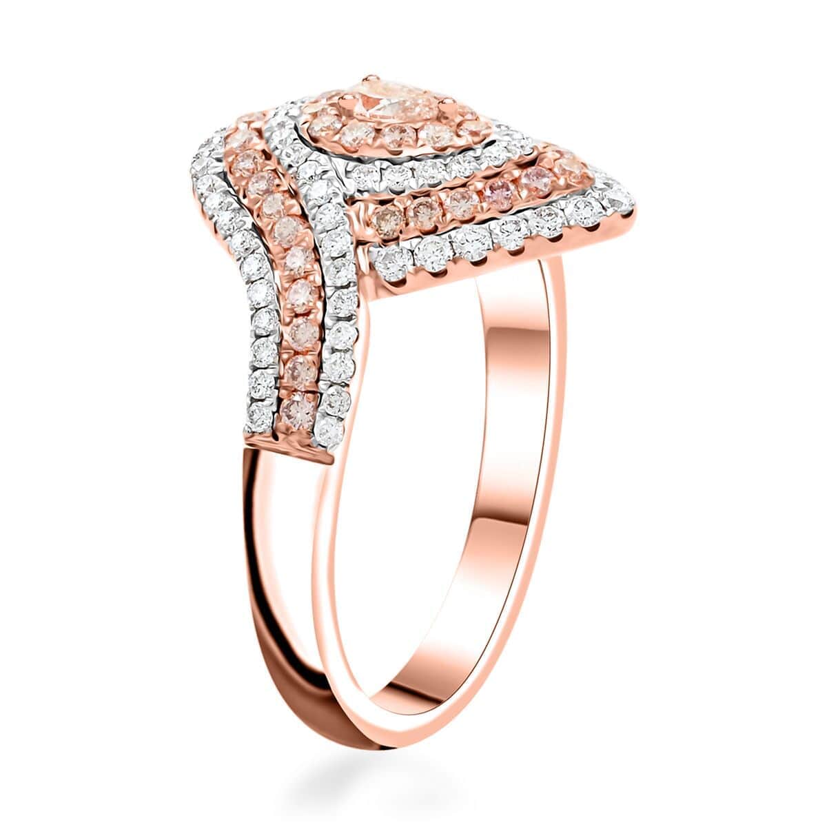 Modani 14K Rose Gold Natural Pink Diamond I2-I3 Ring (Size 10.0) 1.25 ctw image number 3