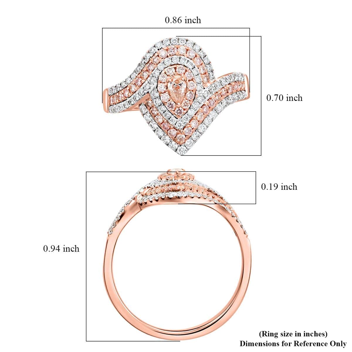 Modani 14K Rose Gold Natural Pink Diamond I2-I3 Ring (Size 10.0) 1.25 ctw image number 5