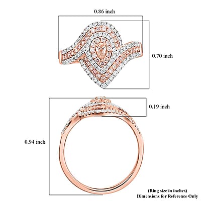 Modani I2-I3 Natural Pink Diamond 1.25 ctw Ring in 14K Rose Gold (Size 10.0)